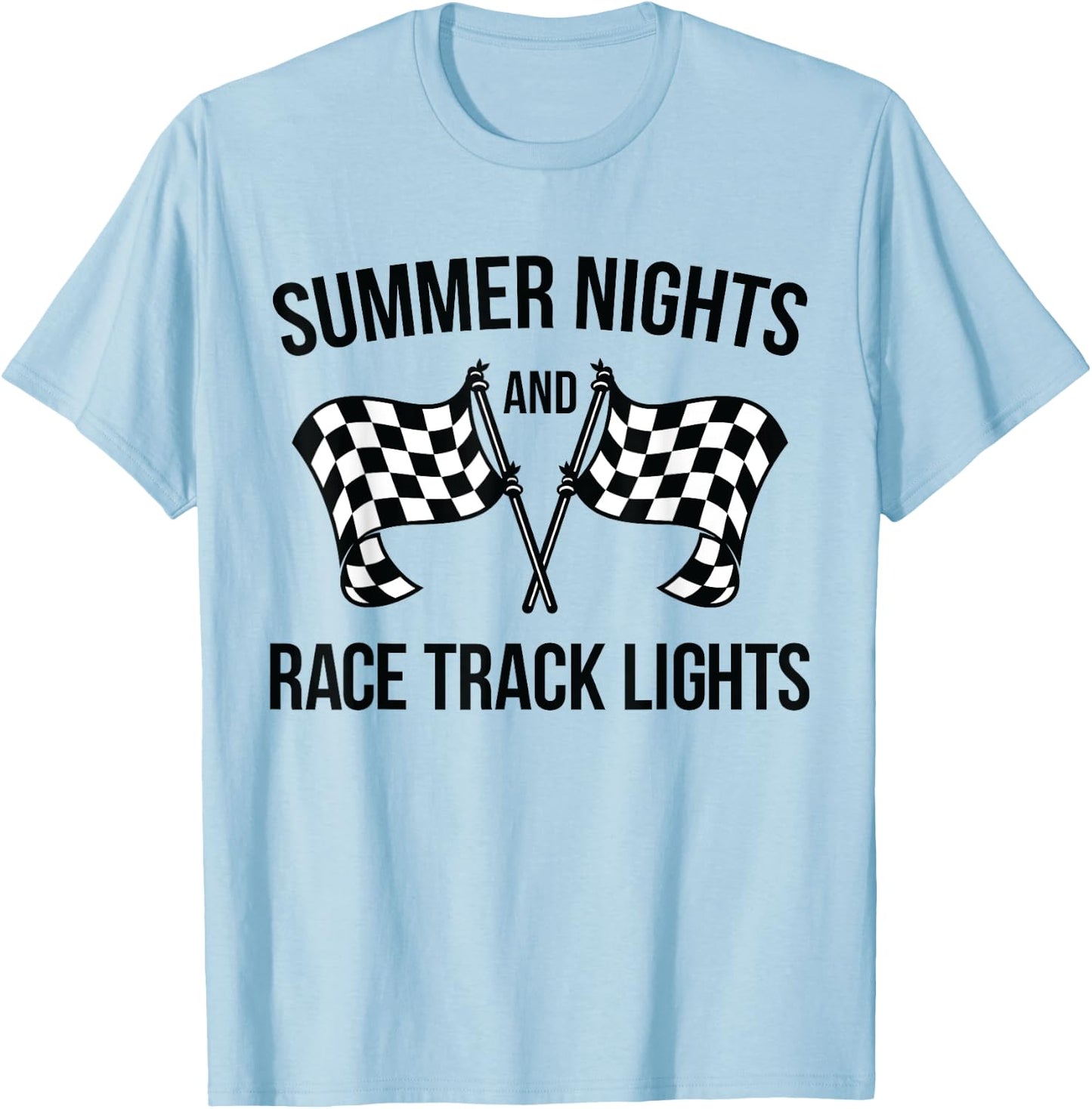 Summer Nights and Race Track Lights (racing shirt) T-Shirt - T-Shirt | Light Blue