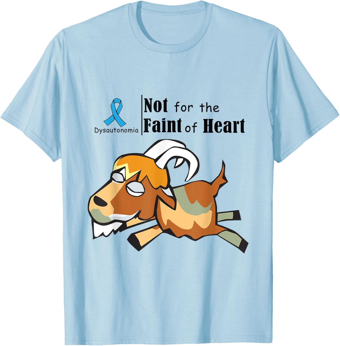 Paxton the Fainting Goat, Dysautonomia, POTS T-Shirt - T-Shirt | Light Blue