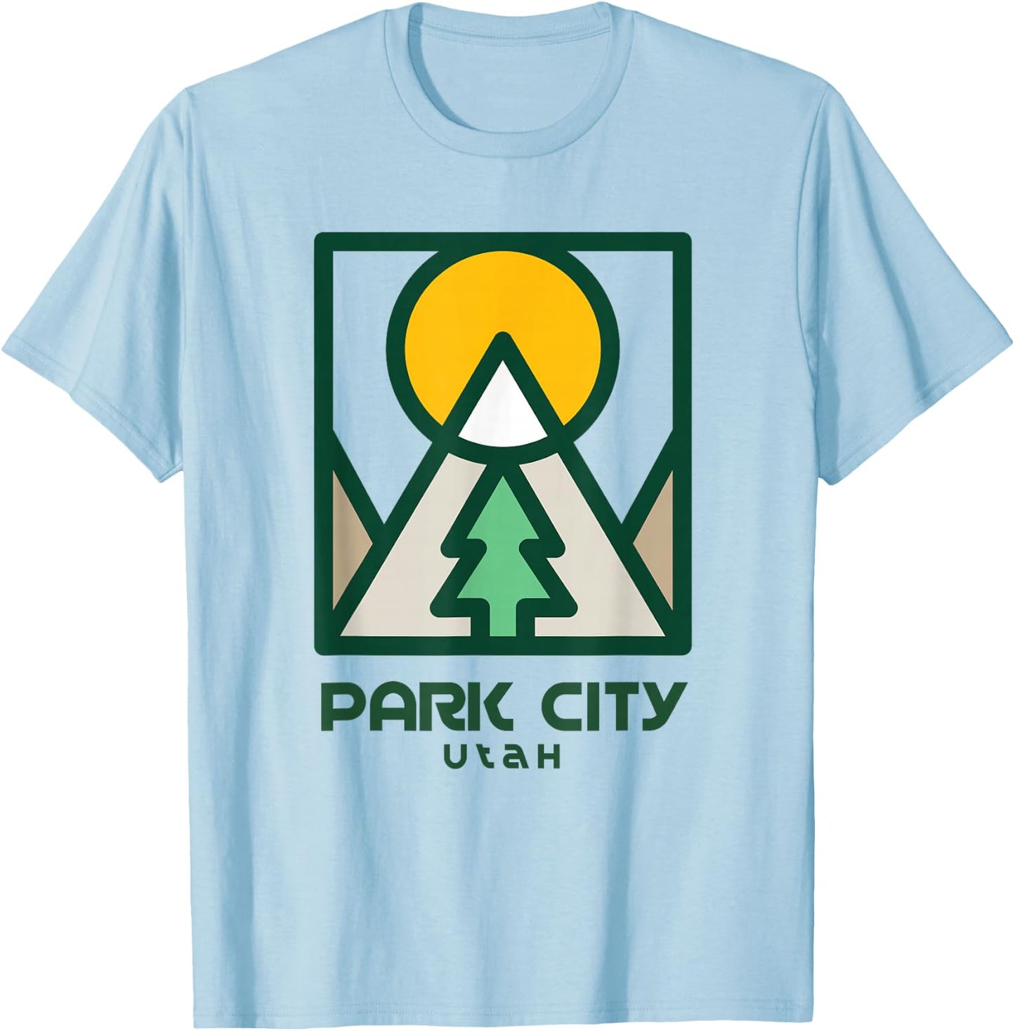 Park City Utah Mountains Tree T-Shirt - T-Shirt | Light Blue