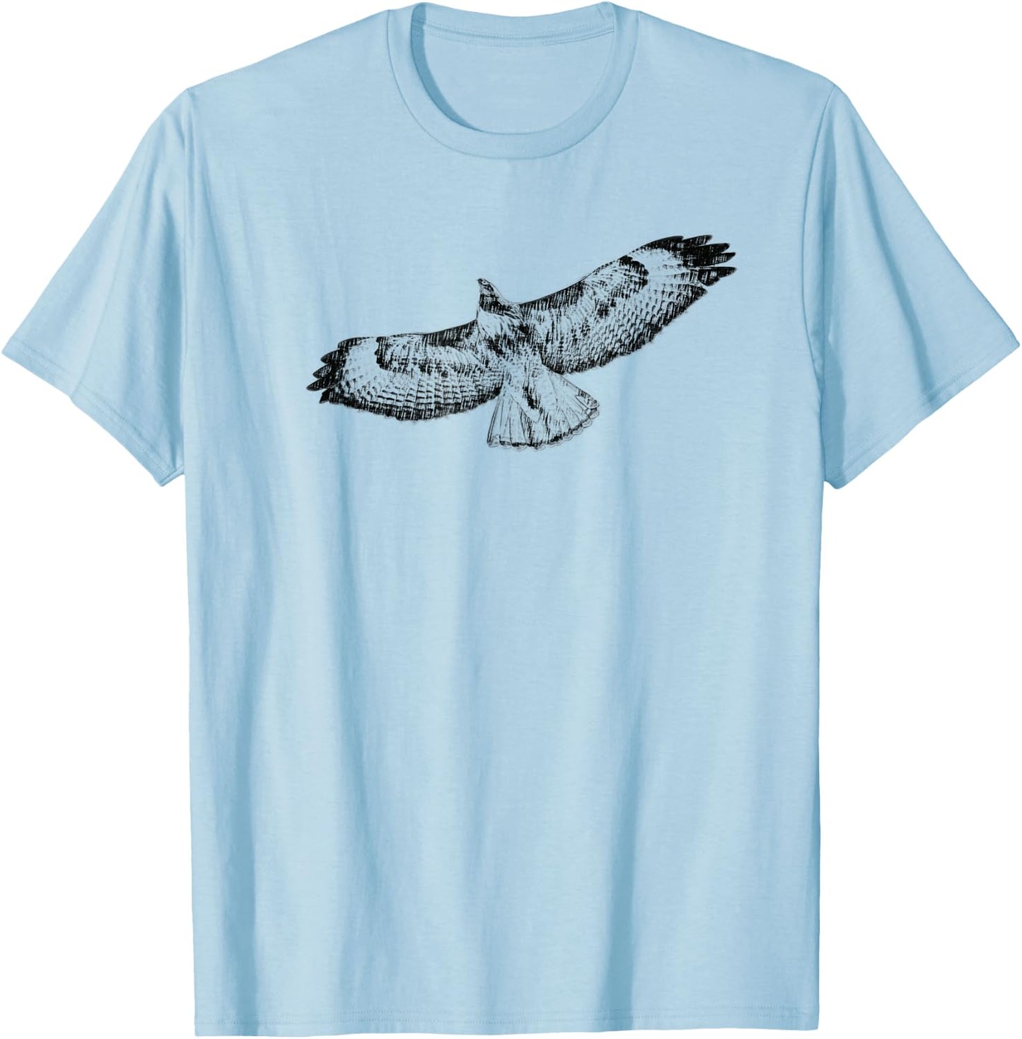 Hawk T Shirt Bird Flying Sketch T-Shirt - T-Shirt | Light Blue