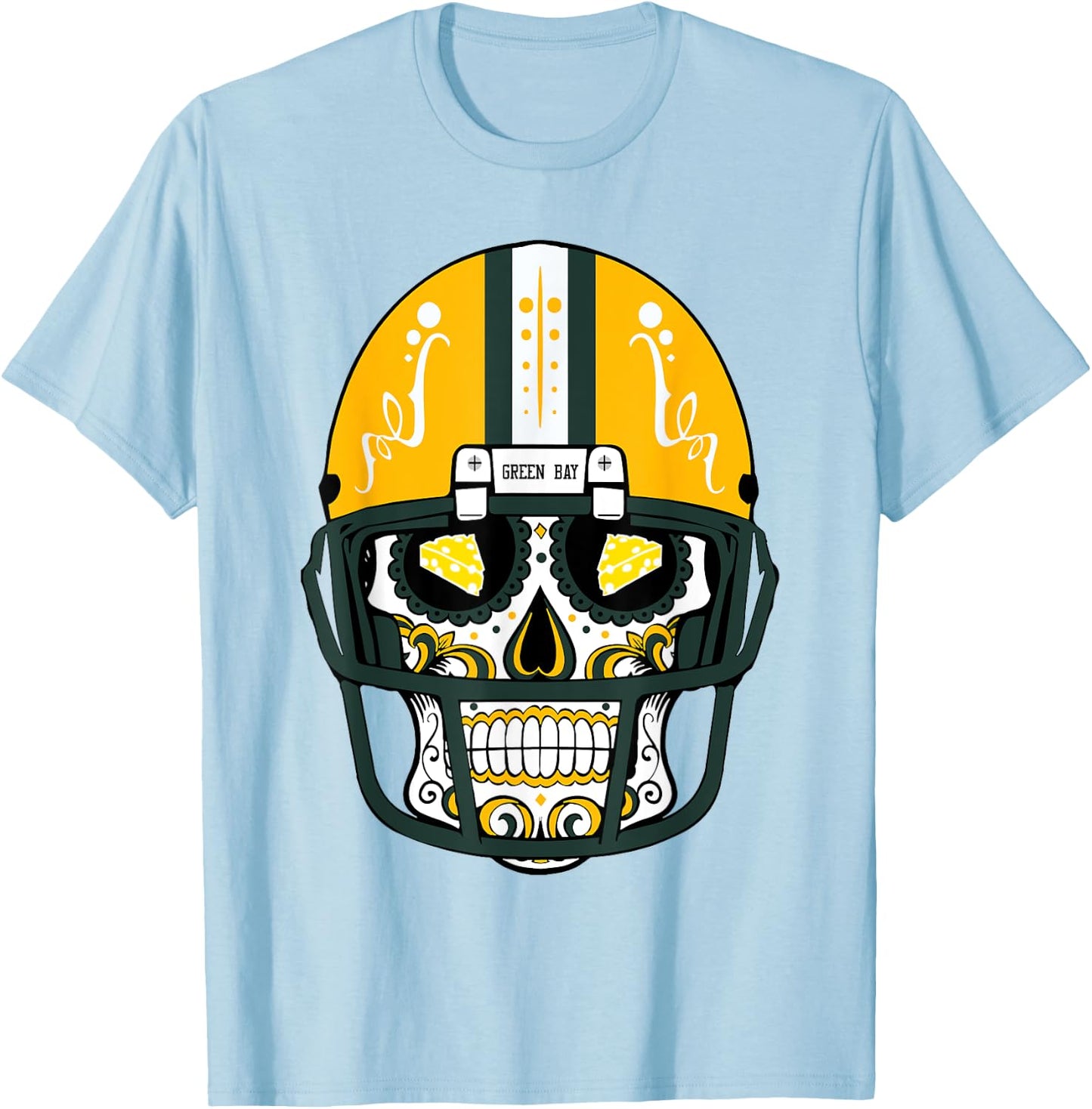 Dia de Muertos Day Of Dead Sugar Skull Halloween T Shirt T-Shirt - T-Shirt | Light Blue