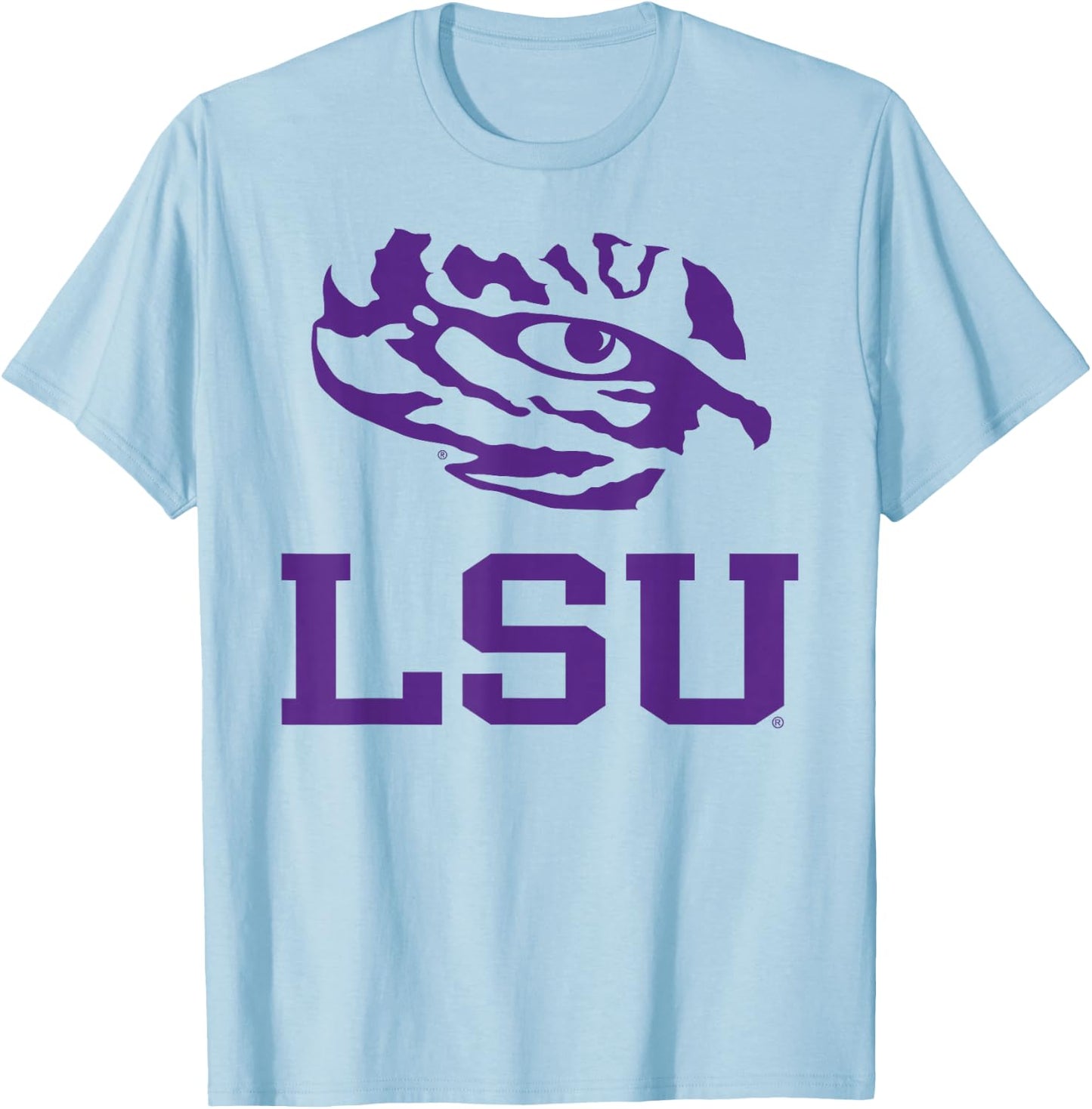 Elite Authentics LSU Tigers -Adults , Grey, Small, Short Sleeve, Classic Fit, , Modern, Game, All Seasons T-Shirt - T-Shirt | Light Blue