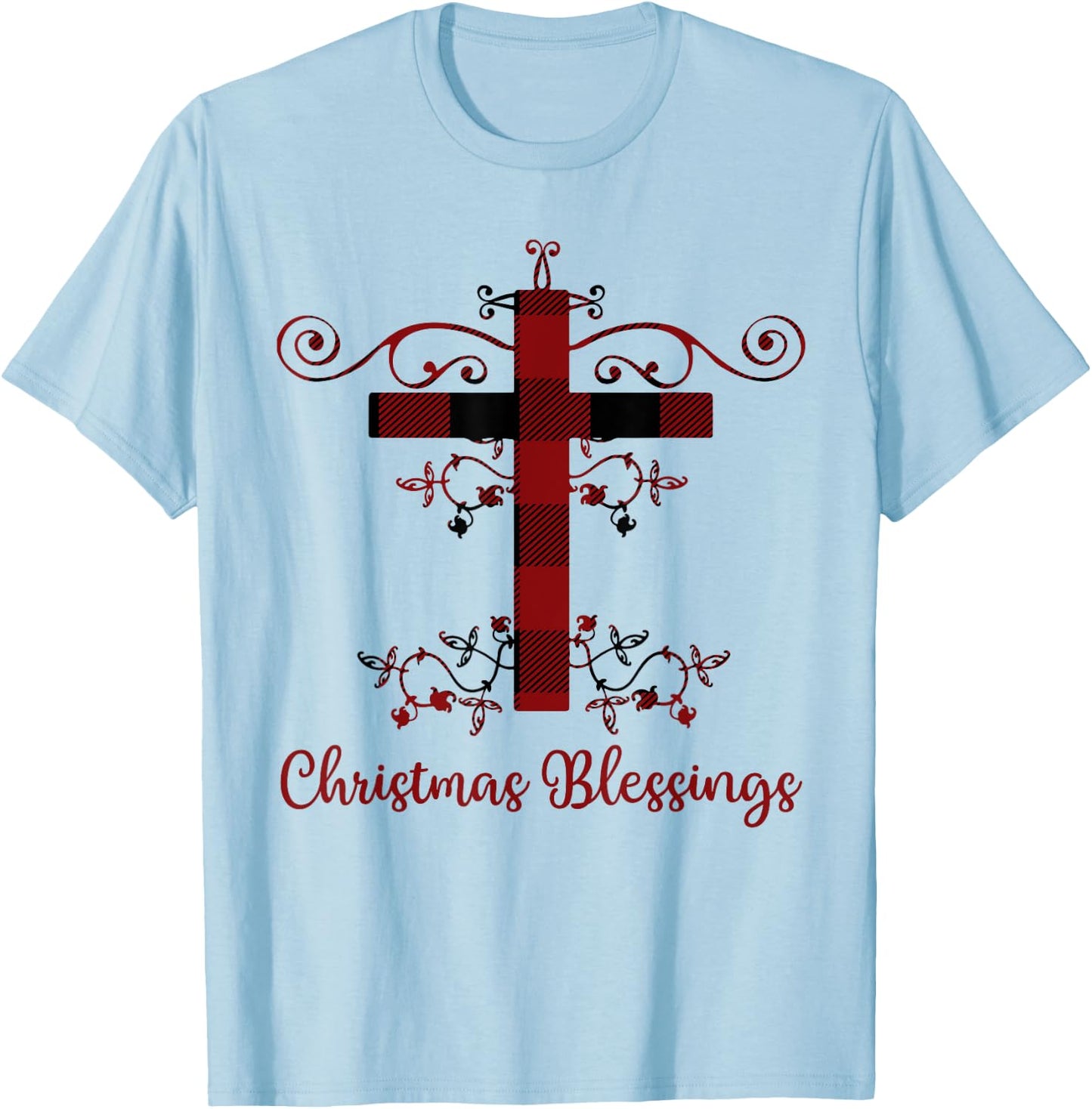 Christian Christmas Blessings Holiday Greetings Gift T-Shirt - T-Shirt | Light Blue