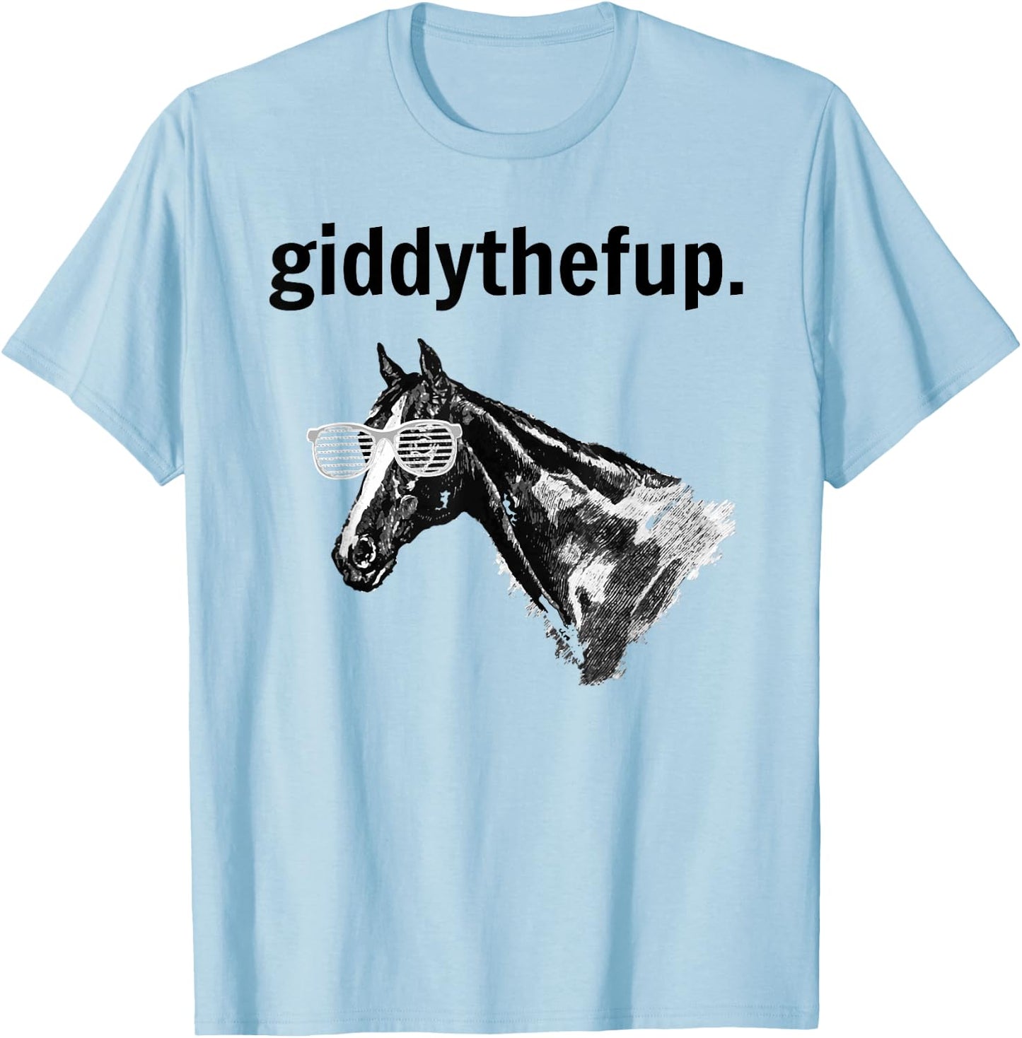 Funny Retro Horse Racing Gift: GIDDY THE F UP T-Shirt - T-Shirt | Light Blue