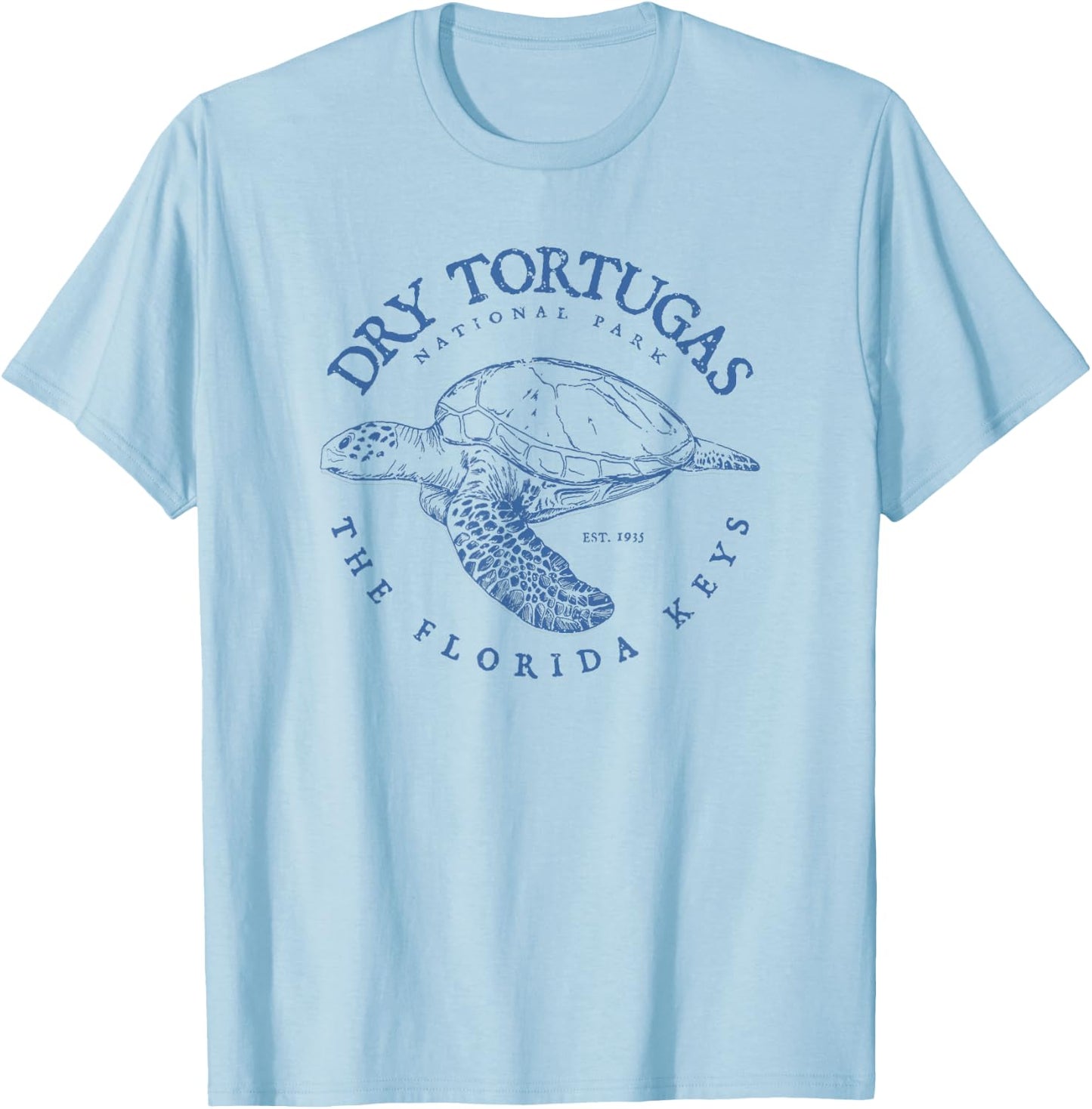 Dry Tortugas National Park Florida Keys Scuba Diving Turtle T-Shirt - T-Shirt | Light Blue