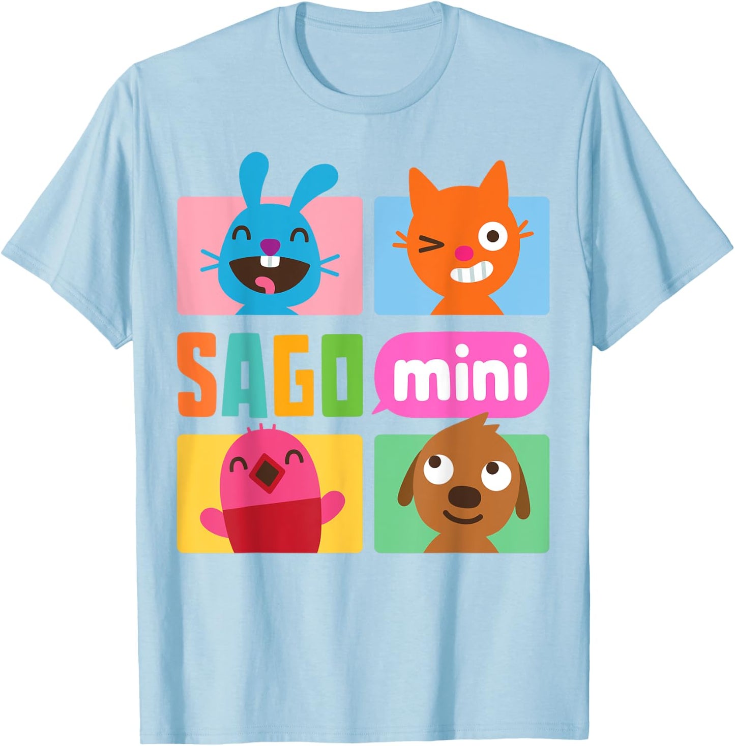 Jack, Jinja, Robin and Harvey Sago Mini Grid T-Shirt - T-Shirt | Light Blue