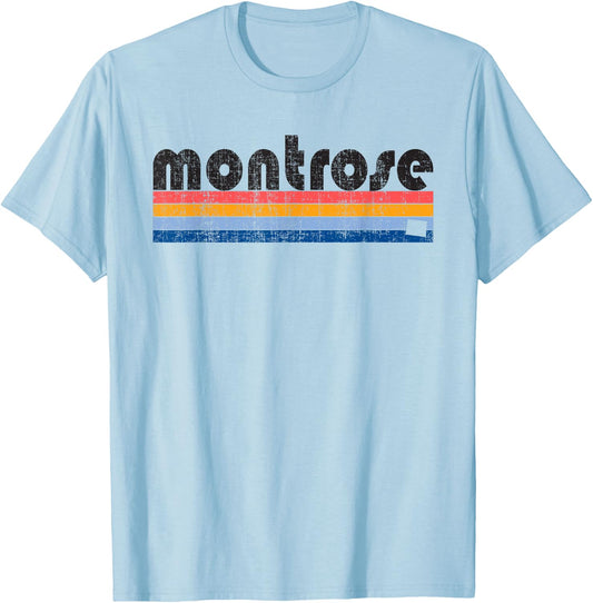 Vintage 80s Style Montrose CO T-Shirt - T-Shirt | Light Blue