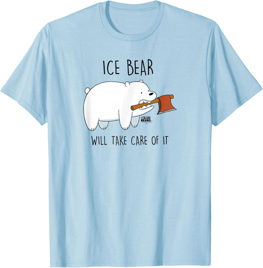 We Bare Bears Take Care of It Small T-Shirt - T-Shirt | Light Blue
