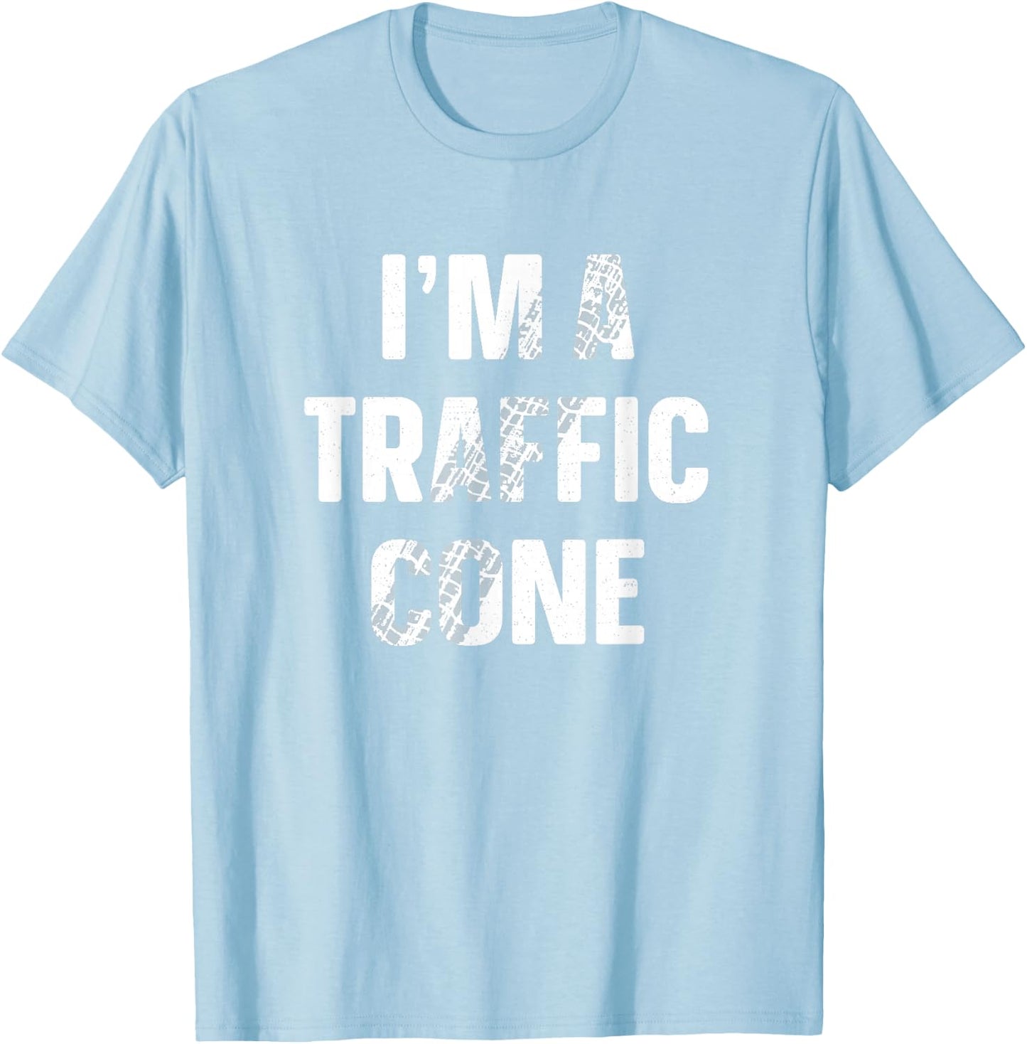 I'm A Traffic Cone Shirt Adult Kids Costume Funny Halloween T-Shirt - T-Shirt | Light Blue