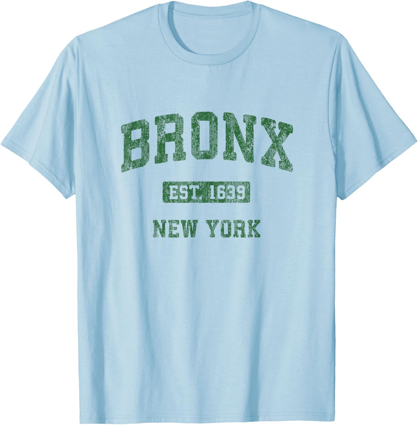 Bronx New York NY Vintage Athletic Sports Design T-Shirt - T-Shirt | Light Blue