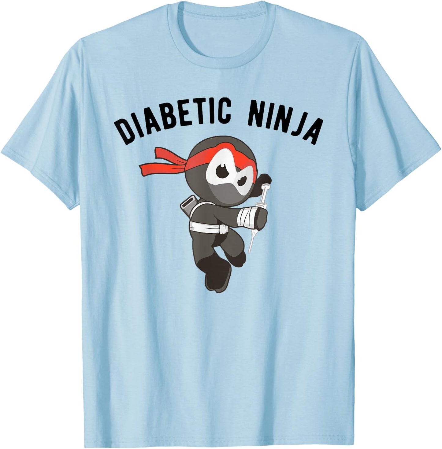 Diabetic Ninja , Type 1 Diabetes Apparel T-Shirt - T-Shirt | Light Blue