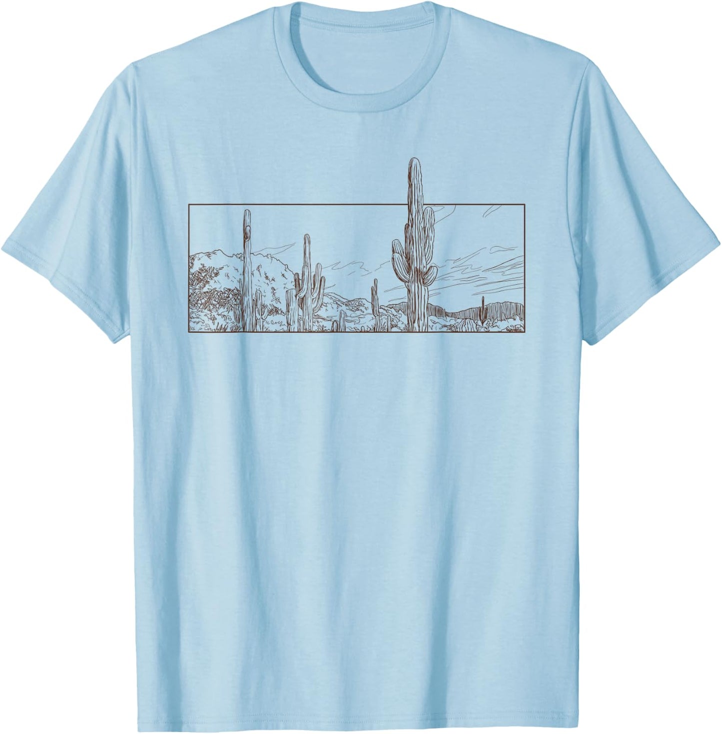 Desert Cactus scene shirt T-Shirt - T-Shirt | Light Blue