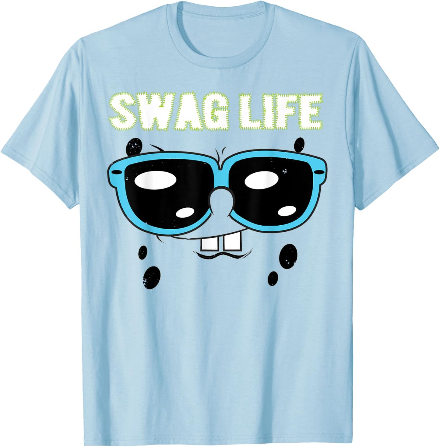 Spongebob SquarePants Swag Life Sunglasses T-Shirt - T-Shirt | Light Blue
