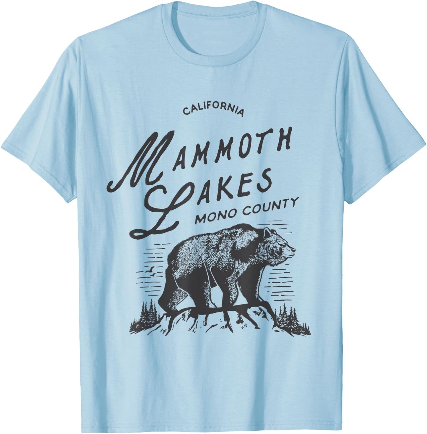Vintage Mammoth Lakes Retro Bear Vacation California T-Shirt - T-Shirt | Light Blue