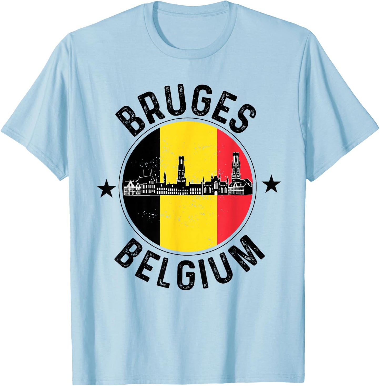 Bruges Belgium Souvenir Vacation Men Women Belgian Pride T-Shirt - T-Shirt | Light Blue