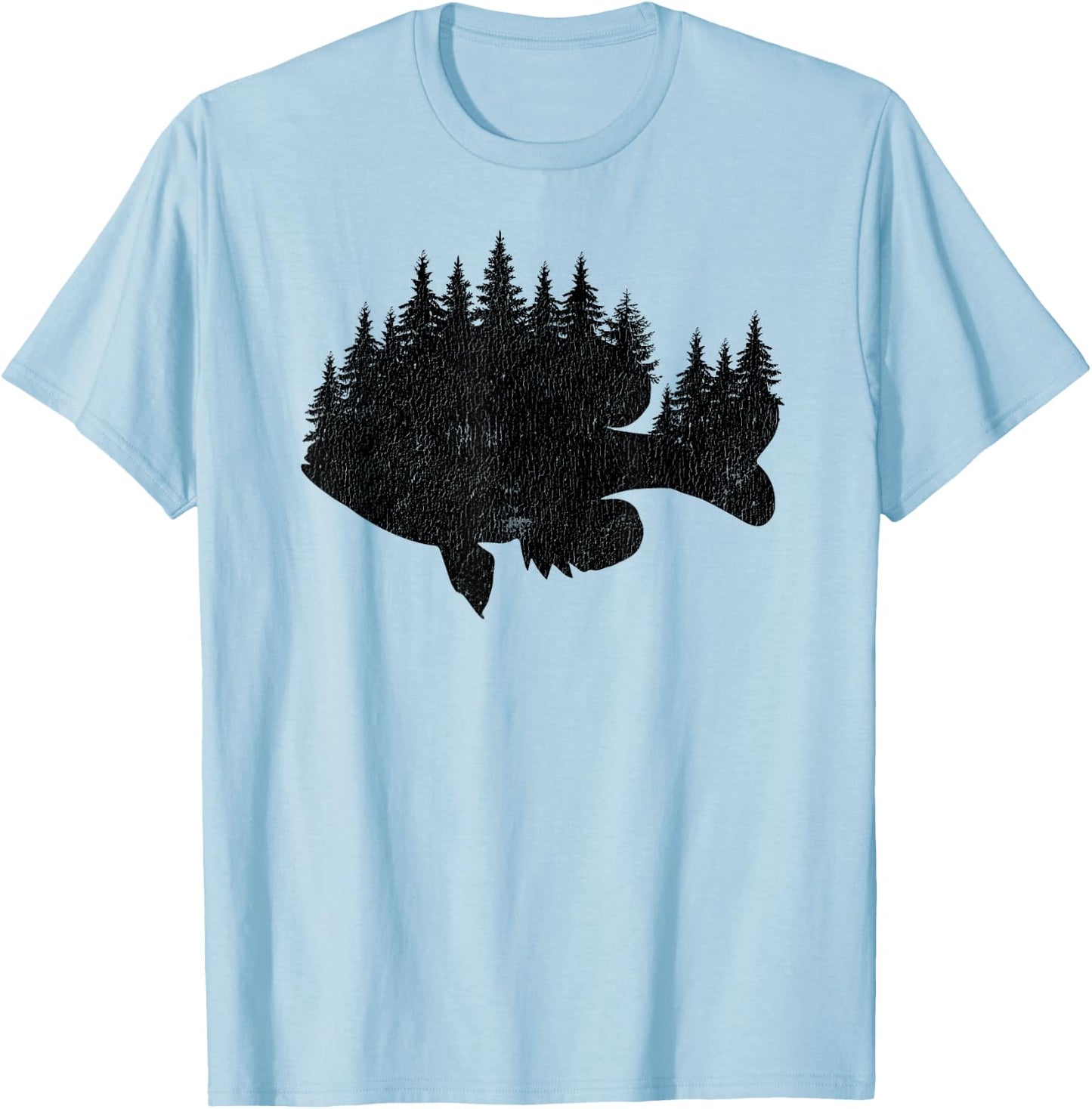Bluegill Fishing Forest Treeline - Panfish Fisherman T-Shirt - T-Shirt | Light Blue