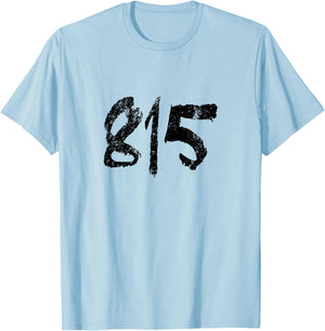 Rockford Shirt Factory 815 Area Code | Rockford, Illinois T-Shirt - T-Shirt | Light Blue