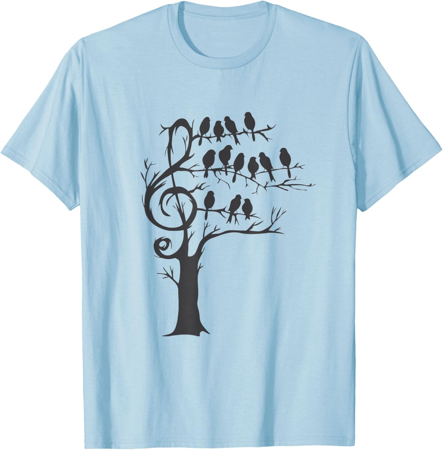 Singing Birds in a Tree, Music T-Shirt - T-Shirt | Light Blue
