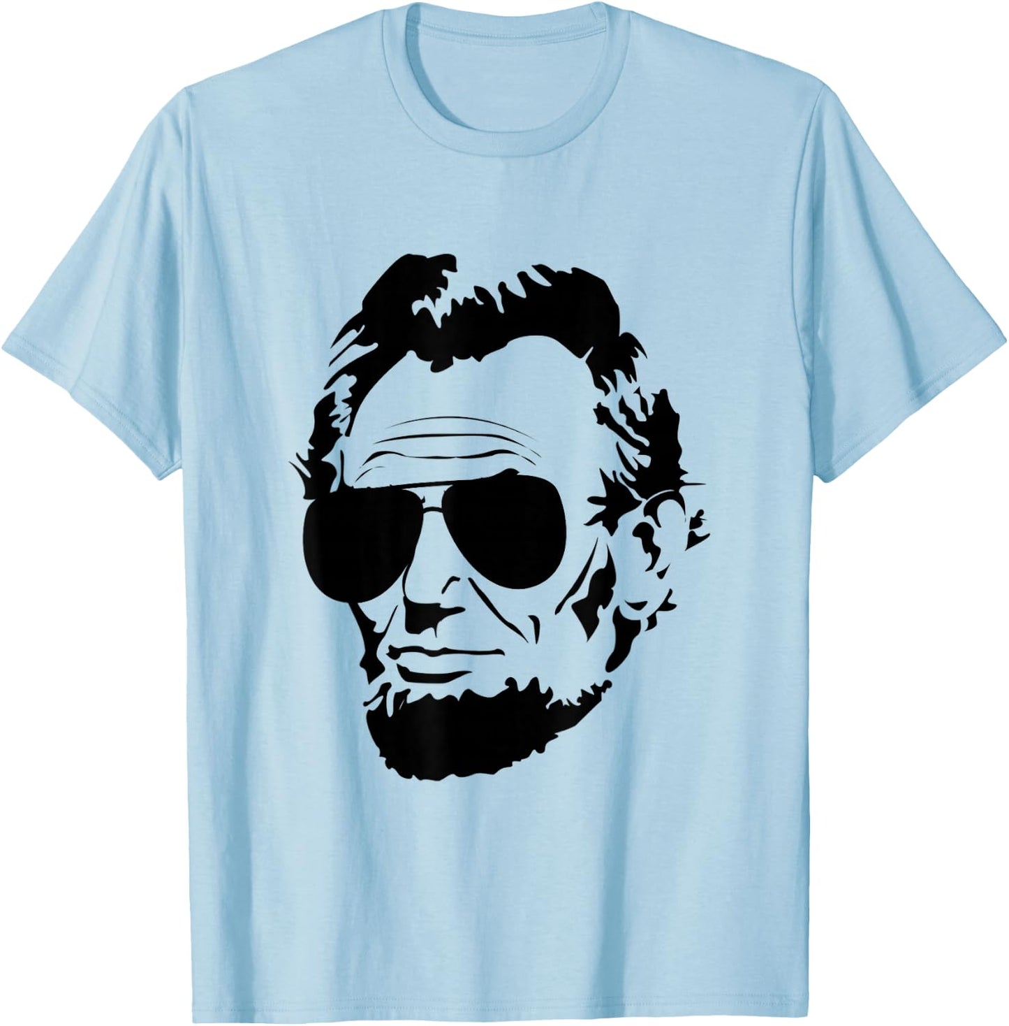 Abe Lincoln Funny Abraham Lincoln Portrait with Sunglasses Small T-Shirt - T-Shirt | Light Blue