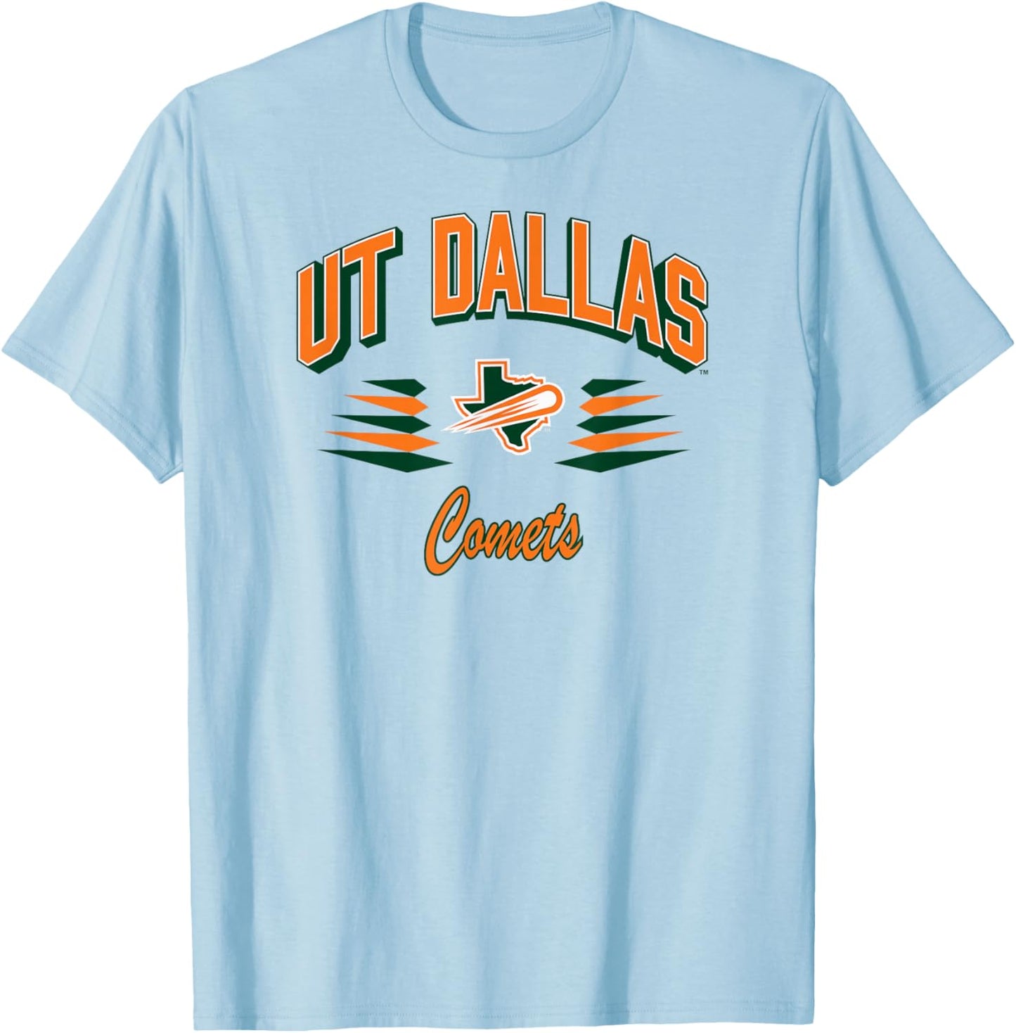 Texas Dallas Comets Retro Diamond Gray Officially Licensed T-Shirt - T-Shirt | Light Blue