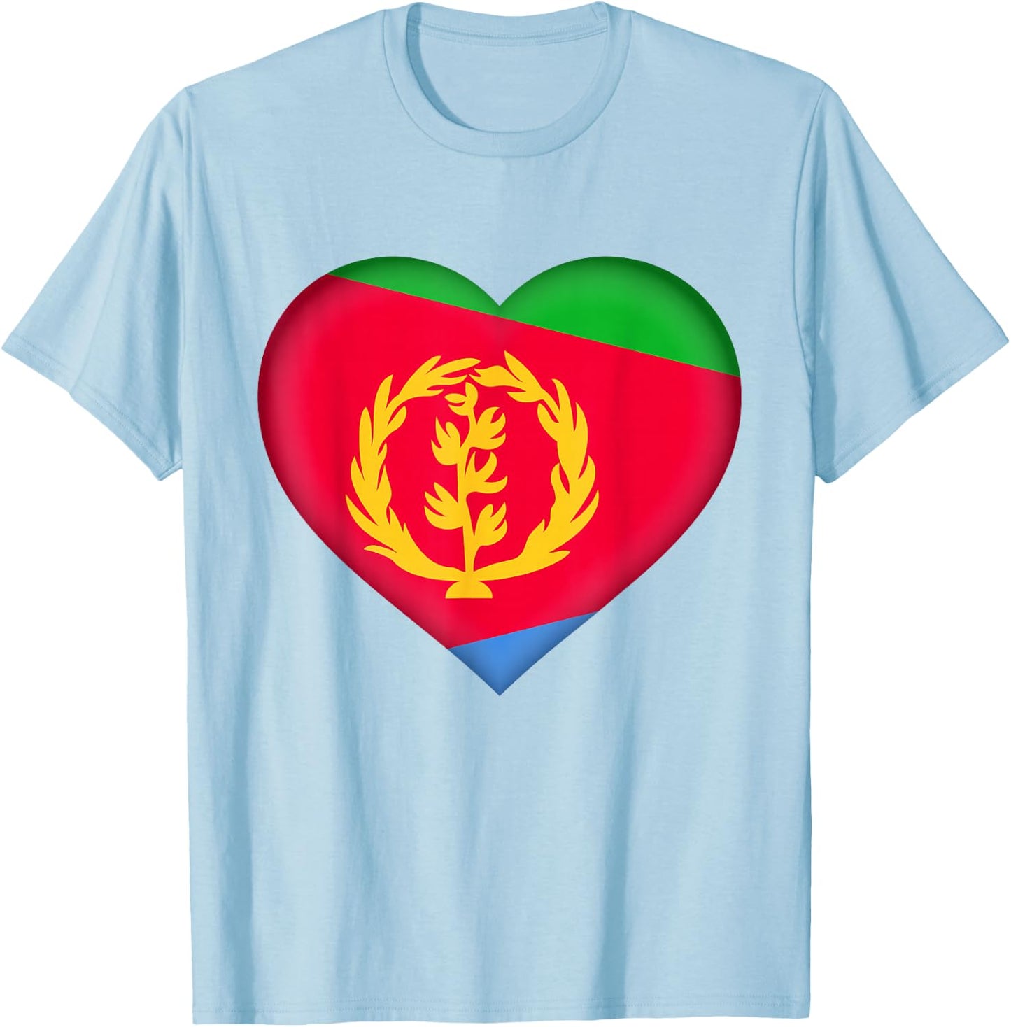 I Love Eritrea | Eritrean Flag Heart Outfit T-Shirt - T-Shirt | Light Blue