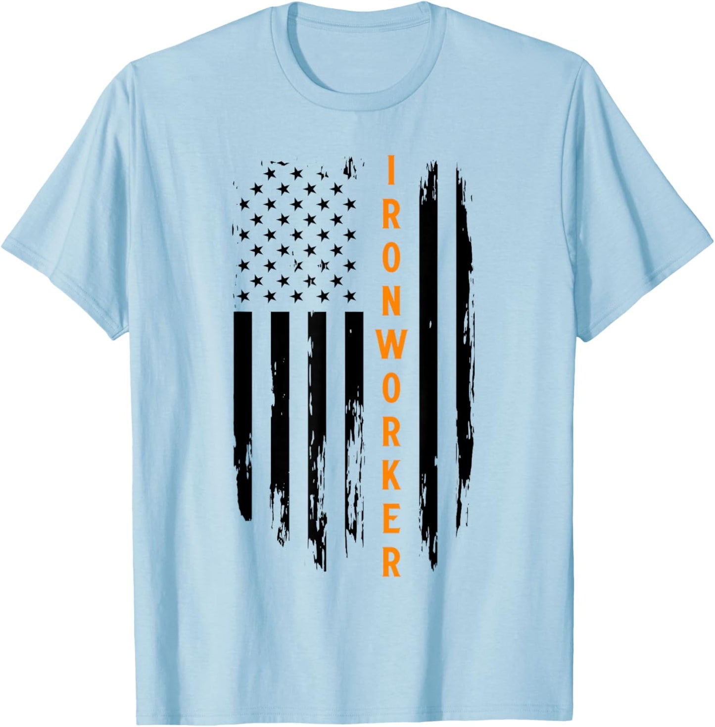 Blacksmith Ironworker USA Flag Erector Ironworking T-Shirt - T-Shirt | Light Blue
