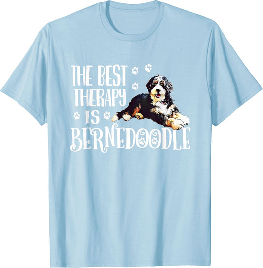 Cute Best Therapy Bernedoodle Dog Lover T-Shirt - T-Shirt | Light Blue