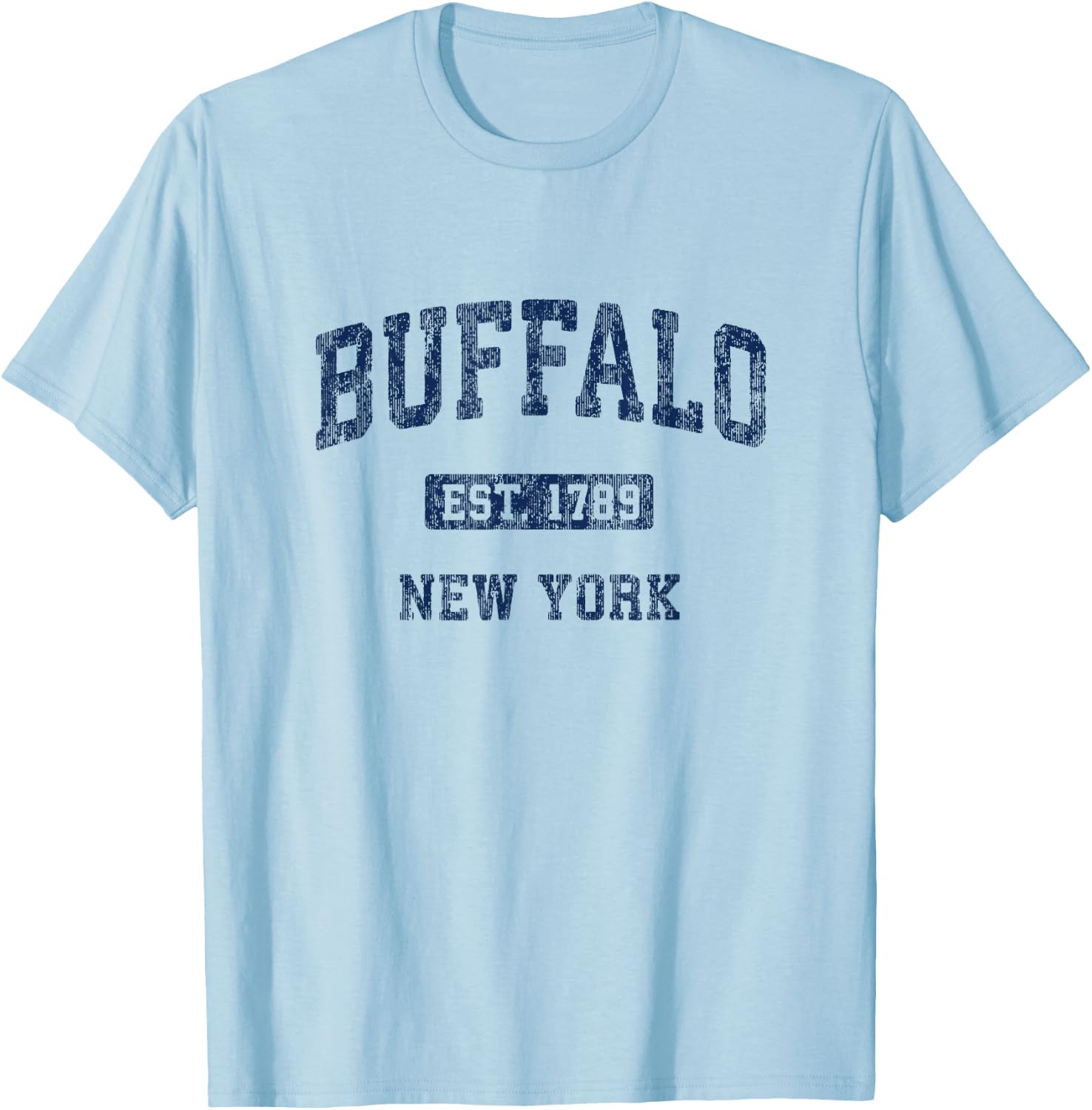Buffalo New York NY Vintage Athletic Sports Design T-Shirt - T-Shirt | Light Blue