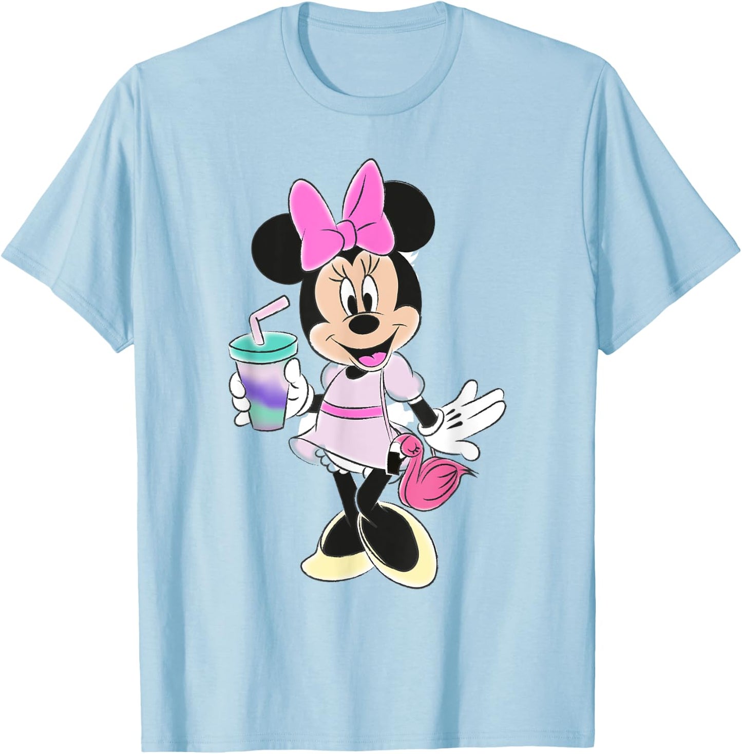 Disney Minnie Mouse Unicorn Flamingo Bag T-Shirt - T-Shirt | Light Blue
