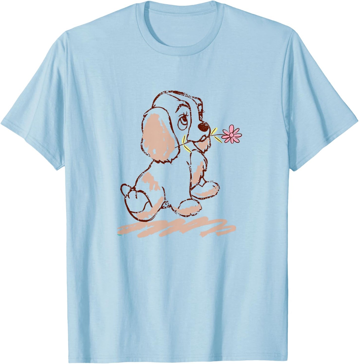 Disney Lady and The Tramp Lady Puppy Sketch T-Shirt - T-Shirt | Light Blue