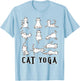 Fun Cat Yoga Gift T Shirt, Cute Family Gift, Lt T-Shirt - T-Shirt | Light Blue