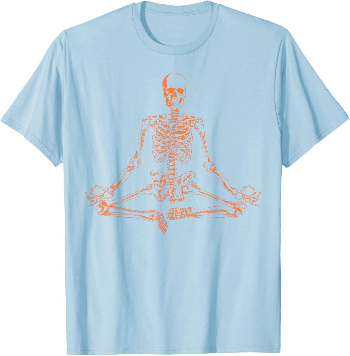 Halloween Meditating Skeleton Shirt | Funny Freaky Yoga Gift T-Shirt - T-Shirt | Light Blue