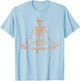 Halloween Meditating Skeleton Shirt | Funny Freaky Yoga Gift T-Shirt - T-Shirt | Light Blue