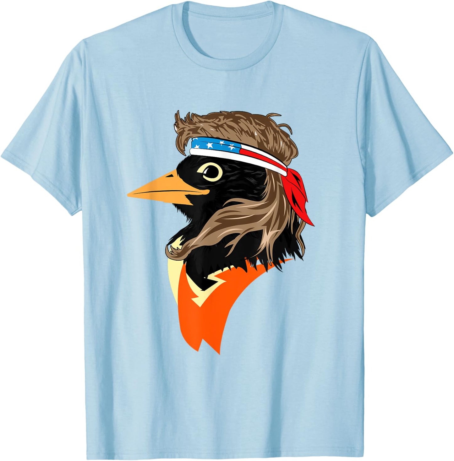 Oriole Bird American Hero Funny Trendy T-Shirt - T-Shirt | Light Blue