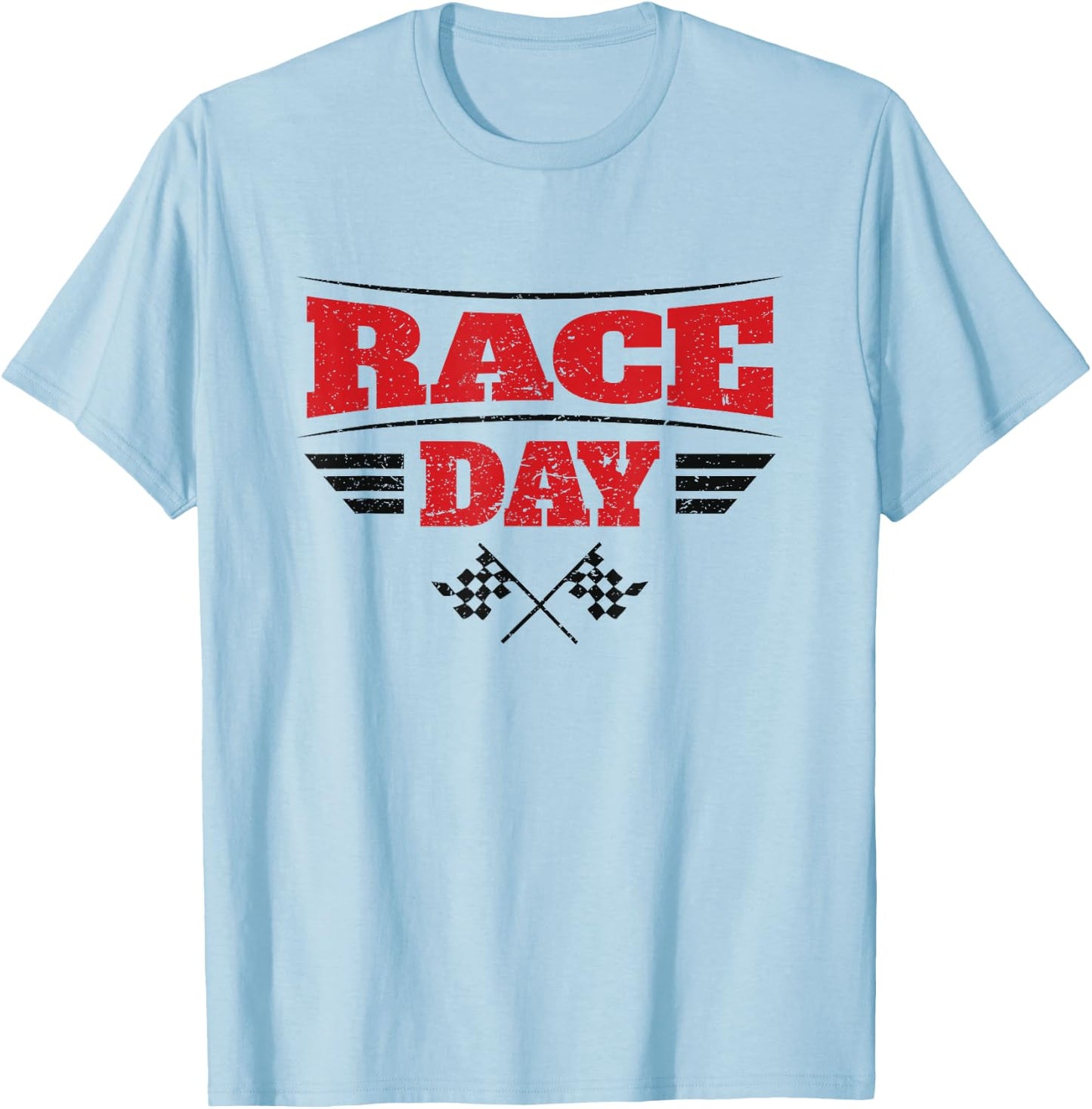 Race Day Car Racing Checkered Flag Small T-Shirt - T-Shirt | Light Blue