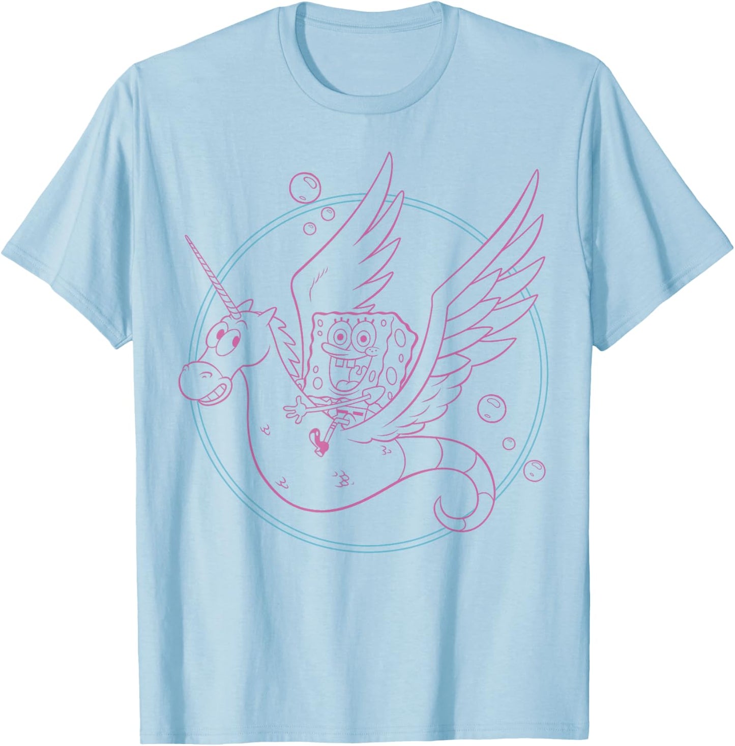 SpongeBob SquarePants Unicorn Seahorse Joy T-Shirt - T-Shirt | Light Blue