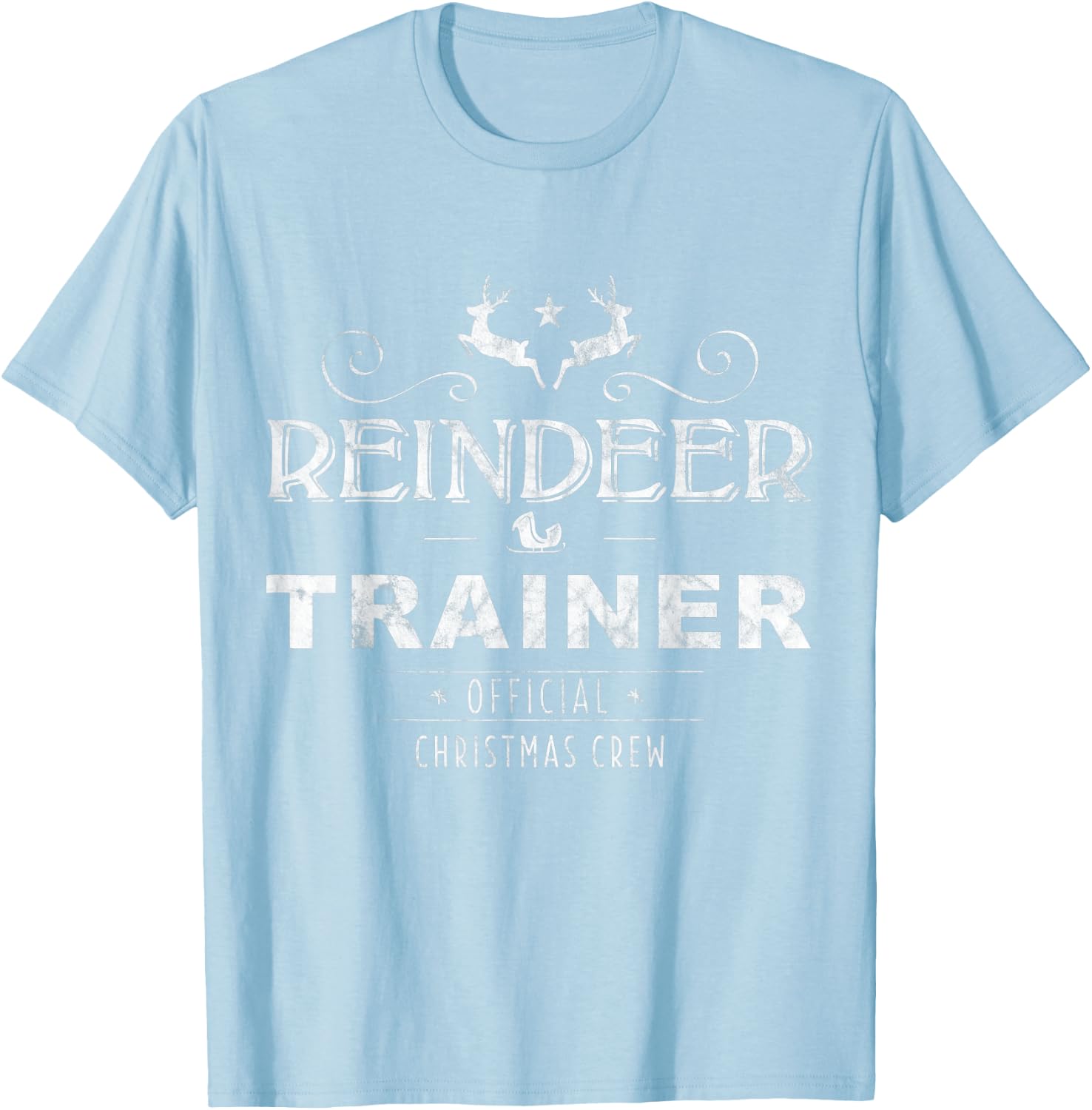 Reindeer Trainer Christmas Crew - Red T-Shirt - T-Shirt | Light Blue