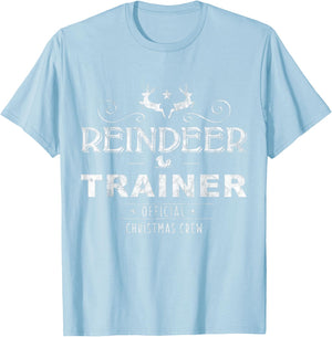 Reindeer Trainer Christmas Crew - Red T-Shirt - T-Shirt | Light Blue