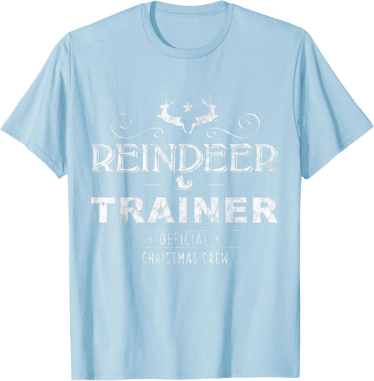 Reindeer Trainer Christmas Crew - Red T-Shirt - T-Shirt | Light Blue