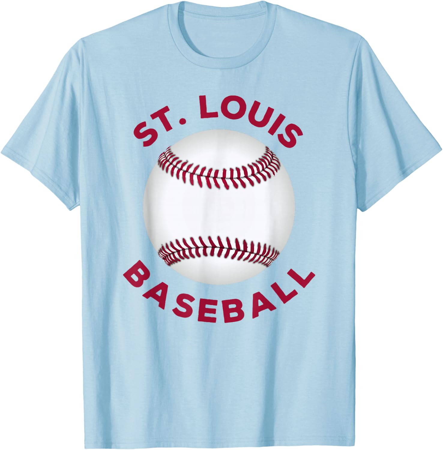 Classic St. Louis Missouri Baseball Fan Retro T-Shirt - T-Shirt | Light Blue