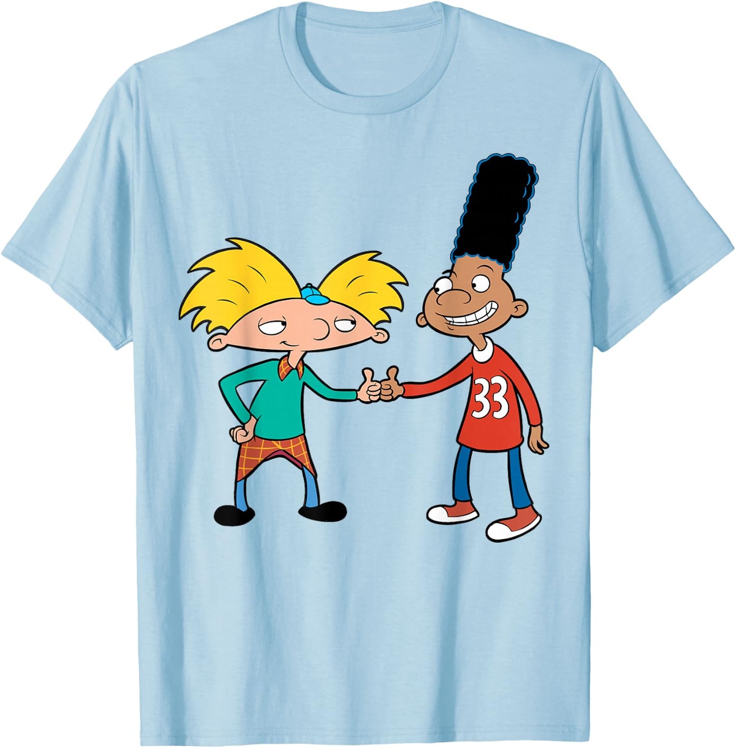 Nickelodeon Hey Arnold Gerald and Arnold Thumbs Up T-Shirt - T-Shirt | Light Blue
