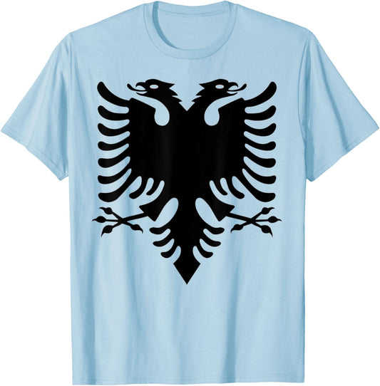 Albanian Double Eagle Design - Albania Crest T-Shirt - T-Shirt | Light Blue