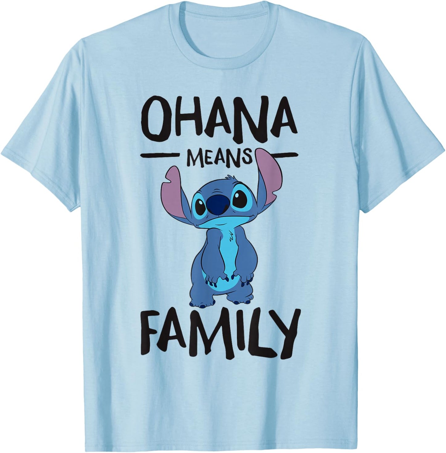 Lilo & Stitch - Ohana Means Family T-Shirt - T-Shirt | Light Blue