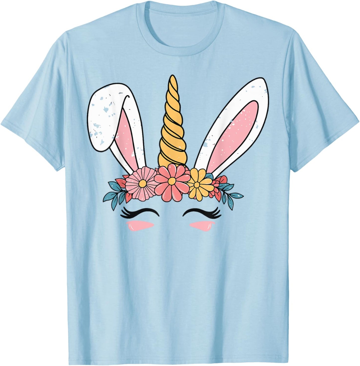 Unicorn Easter Head T-Shirt - T-Shirt | Light Blue