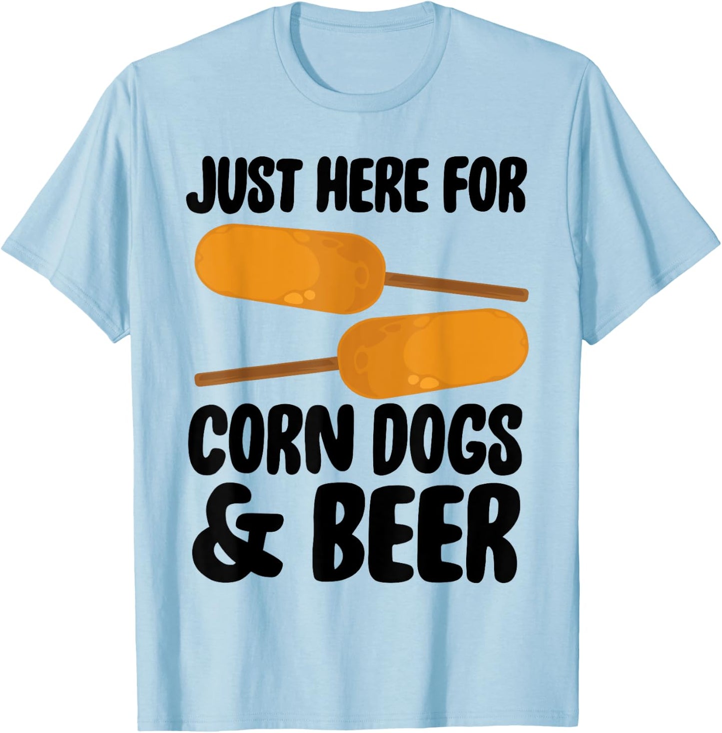 Corndog Costume Just Here For Corn Dogs & Beer T-Shirt - T-Shirt | Light Blue