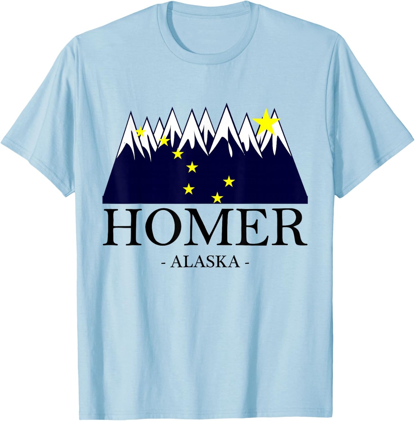 Homer Alaska - | Awesome Mountain - Gift T-Shirt - T-Shirt | Light Blue