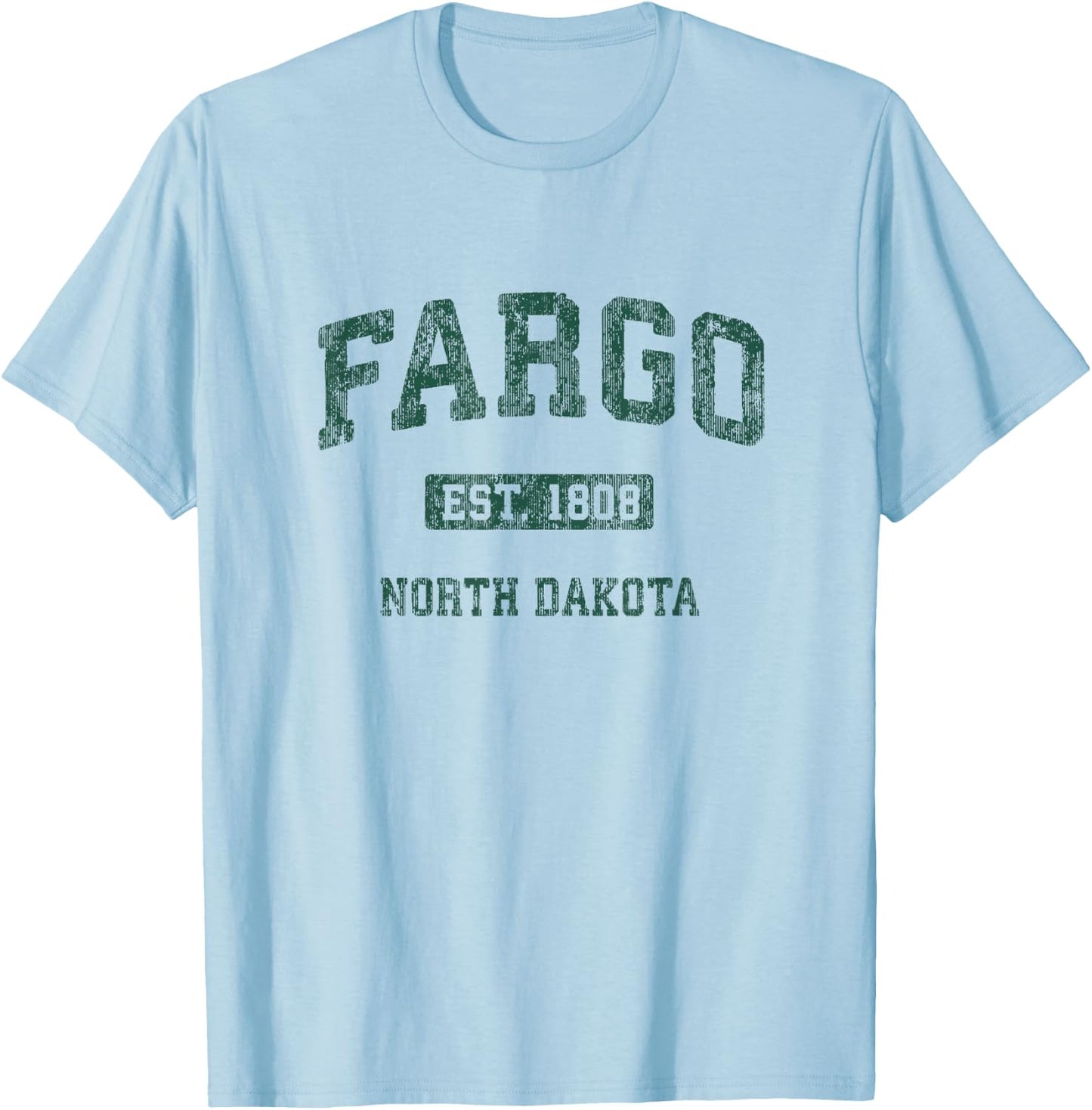 Fargo North Dakota ND Vintage Athletic Sports Design T-Shirt - T-Shirt | Light Blue