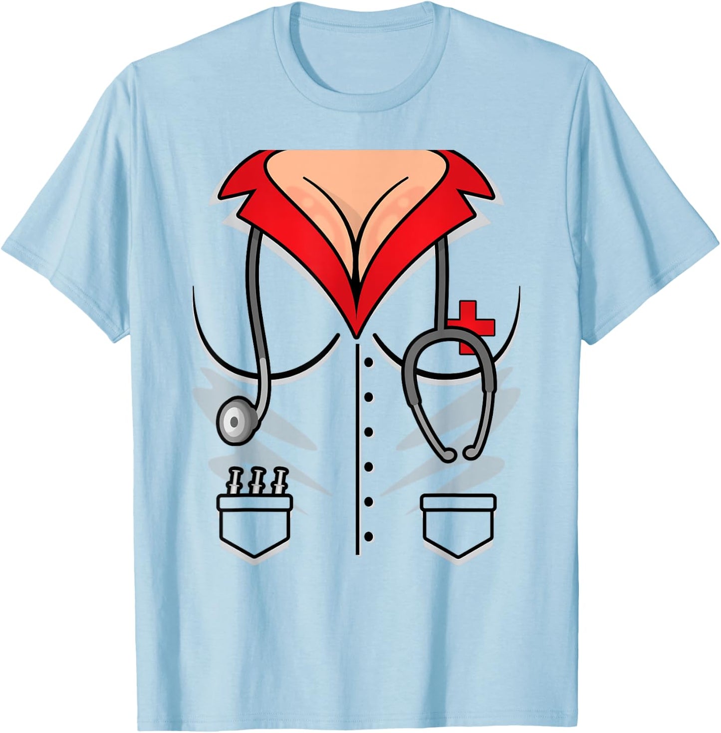 Sexy Nurse Costumes Naughty Nurse Costume Nurse Halloween T-Shirt - T-Shirt | Light Blue