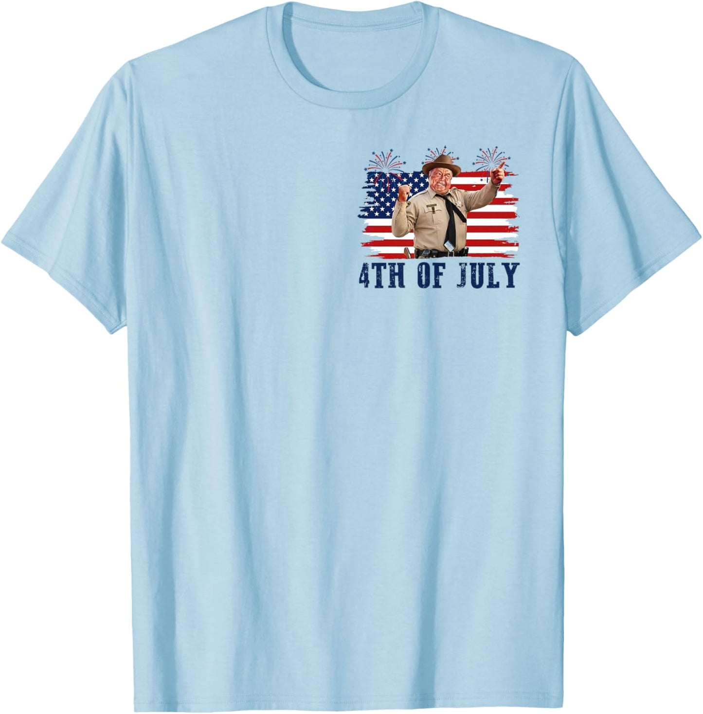 2 Sides Happy 4th of July to All You Sumbitches Patriotic T-Shirt - T-Shirt | Light Blue