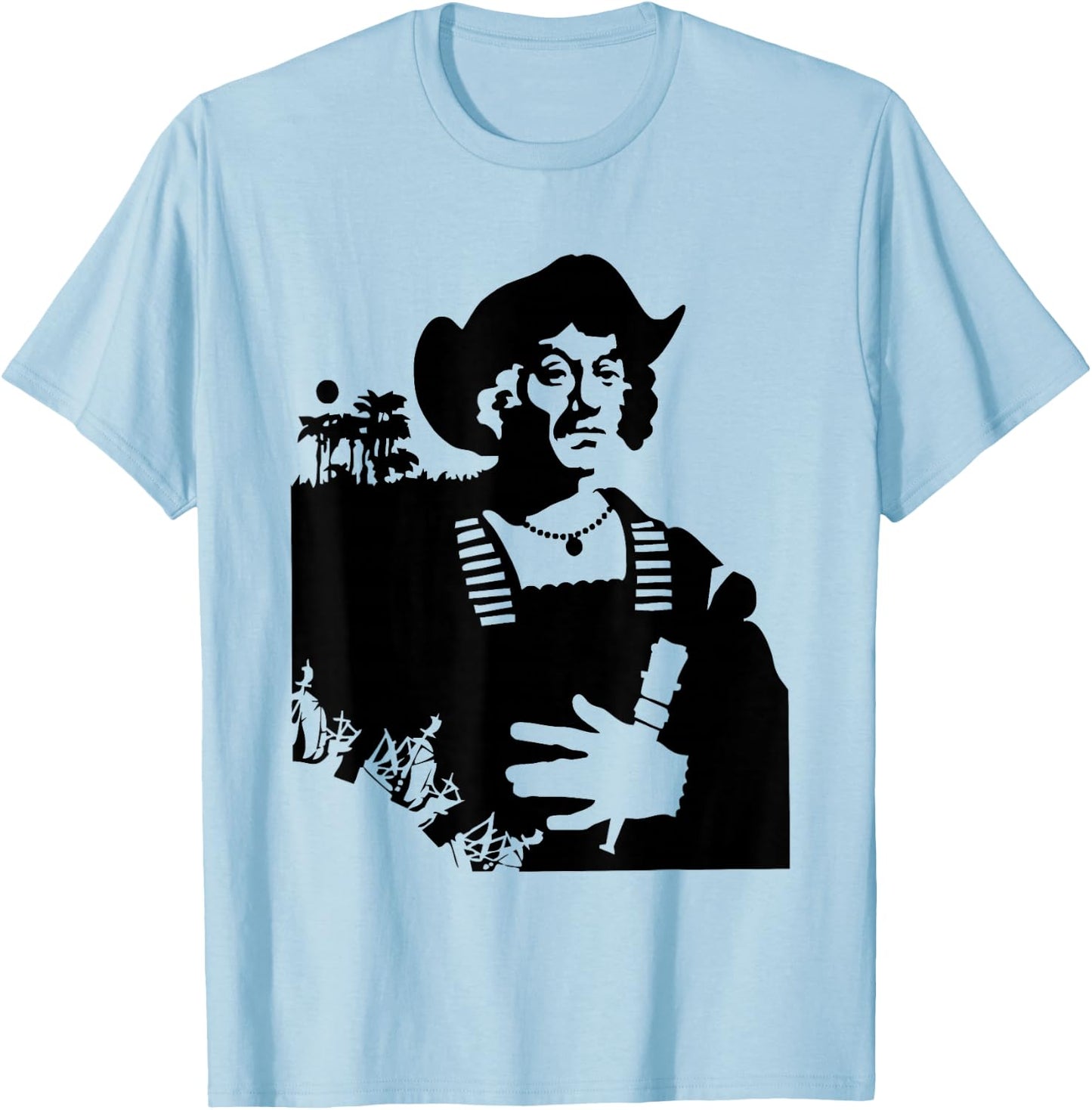 Christopher Columbus Explorer USA America American T-Shirt - T-Shirt | Light Blue